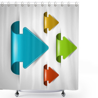 Personality  Vector Arrow Stickers Set. Transparent Shadow Easy Replace Background And Edit Colors. Shower Curtains