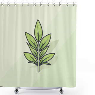 Personality  A Green Leaf On A Light Green Background Shower Curtains
