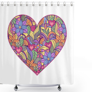 Personality  Abstract Heart Shower Curtains