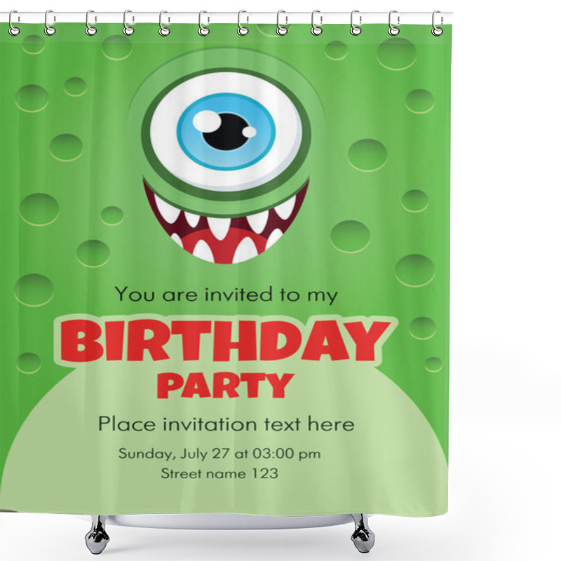 Personality  Monster birthday card shower curtains