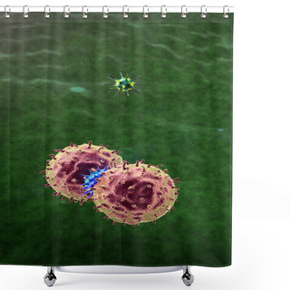 Personality  Virus, Macrophage Shower Curtains