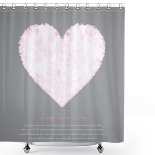 Personality  Glass Broken Heart. Vector Greeting Card For Valentine's Day. Shower Curtains