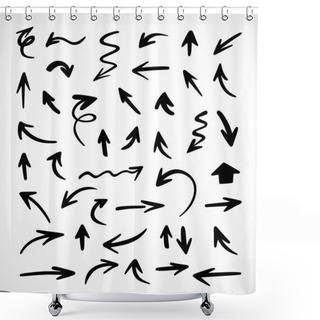 Personality  Vector Set Of Hand-drawn Arrows, Elements For Presentation Shower Curtains