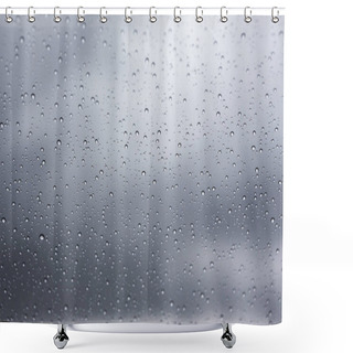Personality  Rain Drops On Car Window Glass And Rain Clouds Background Shower Curtains