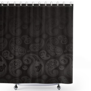 Personality  Paisley Flower Pattern Seamless Shower Curtains