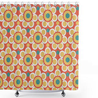 Personality  Abstract Flowers Pattern Seamless. Vintage Folk Style Background.  Shower Curtains