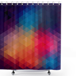 Personality  Triangles Pattern Of Geometric Shapes. Colorful Mosaic Backdrop. Shower Curtains