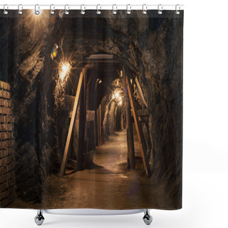 Personality  Long Tunnel Through Gypsum Mine Shower Curtains