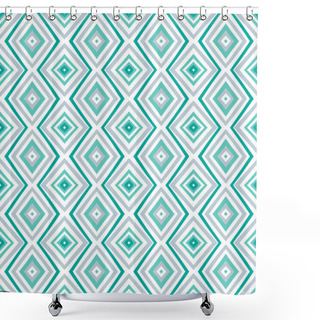 Personality  Ethnic Rhombus Pattern In Retro Colors Shower Curtains