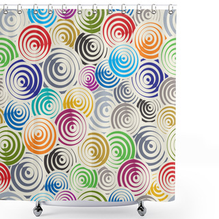 Personality  Funky Circles Retro Style Seamless Pattern. Shower Curtains