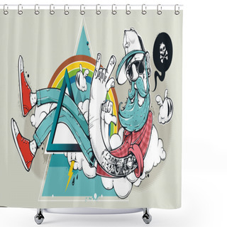 Personality  Abstract Graffiti Hipster Shower Curtains