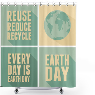 Personality  Earth Day Cards Collection Shower Curtains