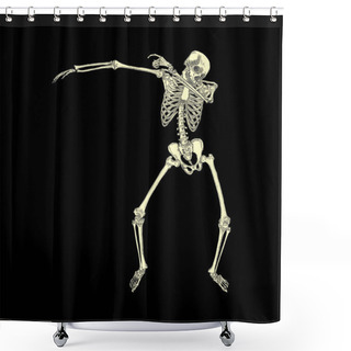 Personality  Human Skeleton Dancing Sketch Shower Curtains