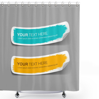 Personality  Colorful Label Paper Brush Stroke Shower Curtains