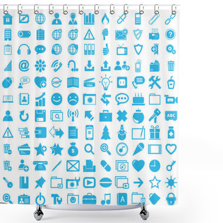 Personality  Graphic Icon Business Set Button Shower Curtains