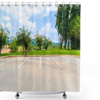 Personality  Empty Parking Lot Shower Curtains
