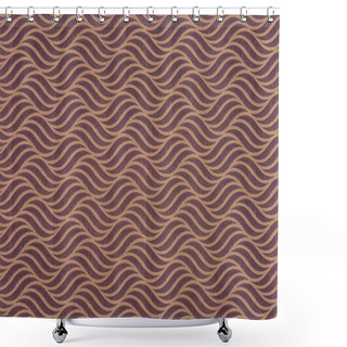 Personality  Brown Wrapper Design With Curve Lines Shower Curtains