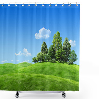 Personality  Very Detailed 7000px Trees On Hill - Nature Collection Shower Curtains