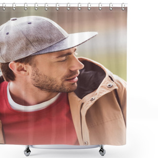 Personality  Young Bearded Man Traveler  Shower Curtains