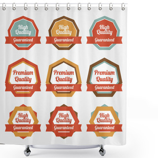 Personality  Set Of Vector Stickers, Badges, Labels Shower Curtains