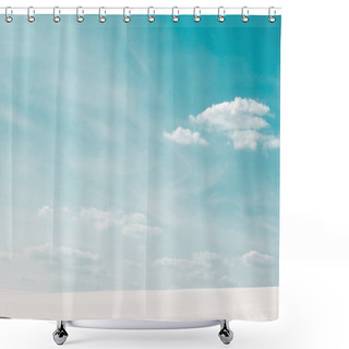 Personality  Beautiful Beach With White Sand And Blue Sky With White Clouds Shower Curtains