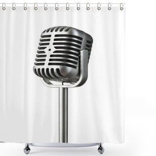 Personality  Retro Microphone Shower Curtains