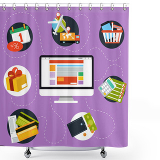 Personality  Internet Shopping Process And Delivery Shower Curtains