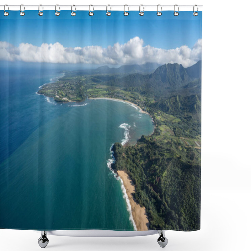 Personality  Garden Island Of Kauai From Helicopter Tour Shower Curtains