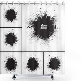 Personality  6 Vector Abstract Grunge Backgrounds Shower Curtains
