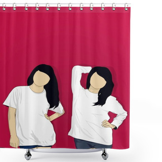 Personality  T-shirt Model Girl Shower Curtains