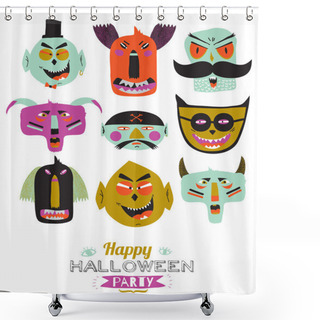Personality  Bright Trick Or Treat Card Shower Curtains