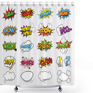 Personality  Comic Sound Effects Shower Curtains