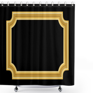 Personality  Gold Frame. Beautiful Golden Black Shower Curtains