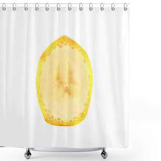 Personality  Slice Of Banana Isolated On White (ripe). Shower Curtains