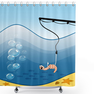 Personality  Worm On Hook Shower Curtains