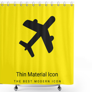 Personality  Airliner Minimal Bright Yellow Material Icon Shower Curtains