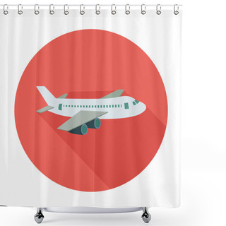 Personality  Airplane Colored Vector Illustration Shower Curtains