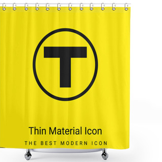 Personality  Boston Metro Logo Minimal Bright Yellow Material Icon Shower Curtains