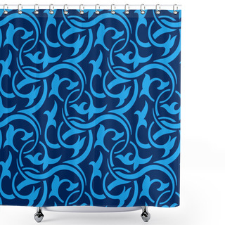 Personality  Blue Seamless Pattern Shower Curtains