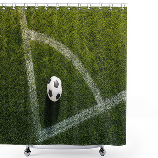 Personality  Soccer Ball On Grass Shower Curtains