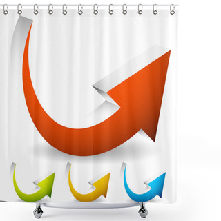 Personality  Curved, Bent Colorful Arrows Shower Curtains