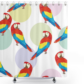 Personality  Vector Seamless Pattern With Parrot. Shower Curtains