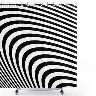 Personality  Abstract Black And White Modern Striped Background Shower Curtains