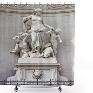 Personality  Statue Of Tethys On The Facade Of The Lloyd Palace In Trieste Shower Curtains