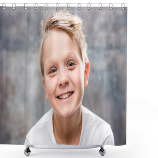 Personality  Cute Smiling Boy Shower Curtains