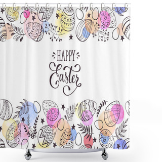 Personality  Easter Greeting Card Shower Curtains