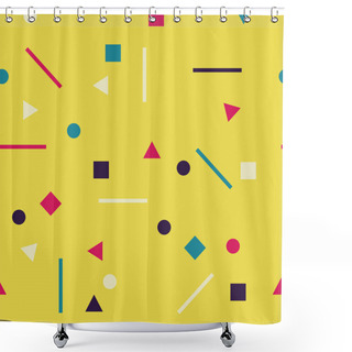 Personality  Chaotic Geometrical Shapes Shower Curtains