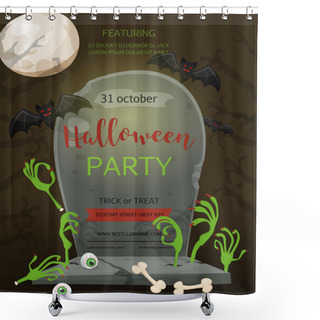 Personality  Halloween Party. Vector Illustration Shower Curtains