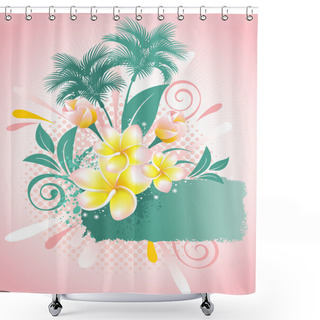 Personality  Background With Flower Plumeria Shower Curtains