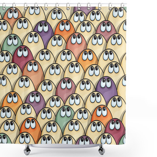 Personality  Seamless Background With Thoughtful Eyes Shower Curtains